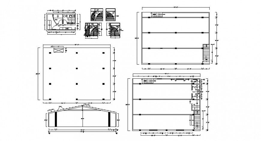 Roof structure, framing plan, furniture layout and auto-cad drawing details of house dwg file