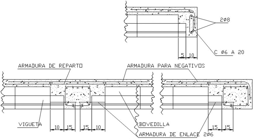 Roof structure details with support of wrought cad drawing details dwg file