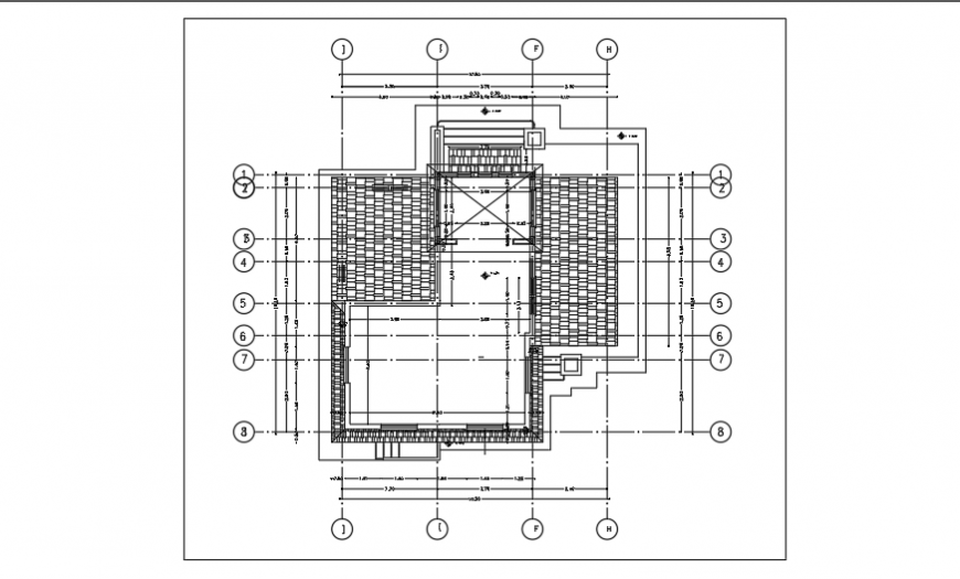 Roof top architectural planning design of small villa design drawing