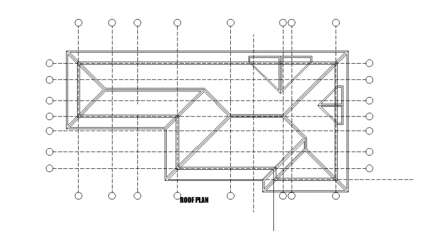 Roof top plan design of residential Pent house design drawing