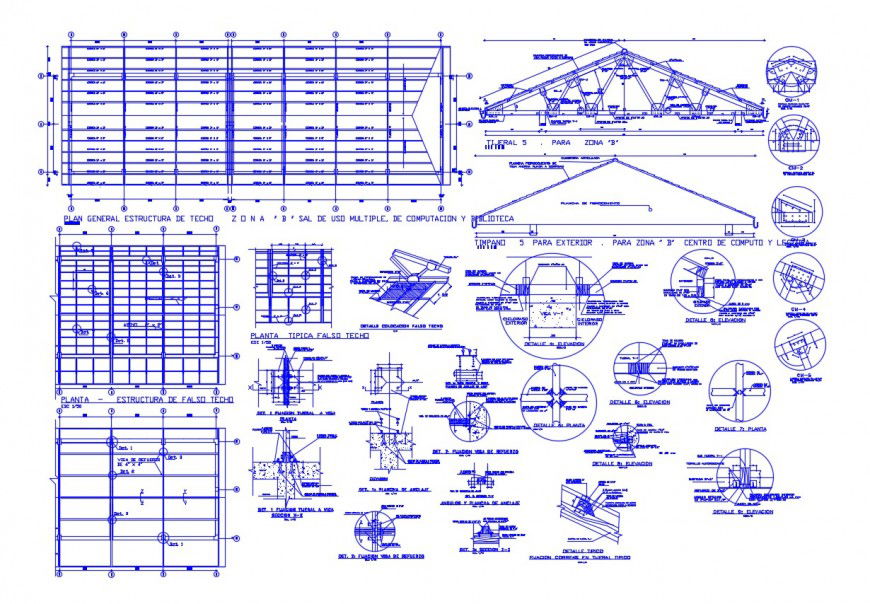 Roof truss detail elevation and plan 2d view CAD construction block dwg file