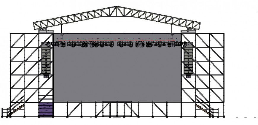 Roof truss detail structure drawing in AutoCAD drawing