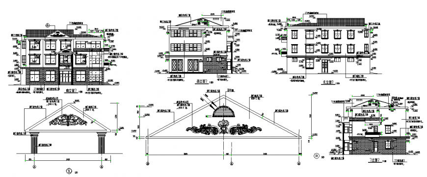 Roof truss section and elevation house planning autocad file