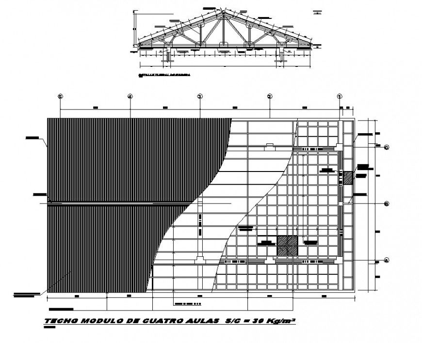 Roof truss structural detail CAD blocks layout file in autocad format