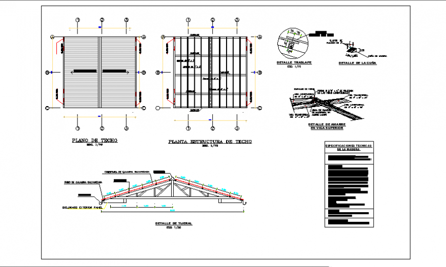 Roof trust design drawing of common local municipal building design drawing
