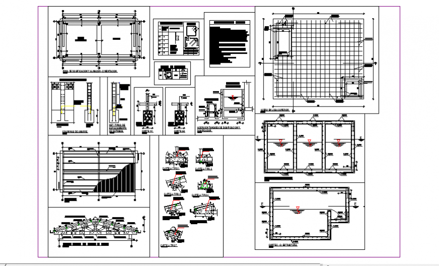 Roof trust design of chloride house and contact camera detail design drawing