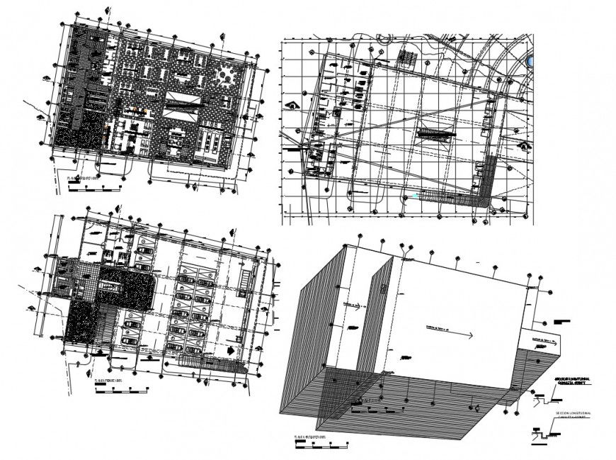 Roof view plan detail of high rise building drawings and construction detail