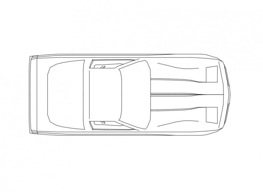 Roof view small car elevation block cad drawing details dwg file