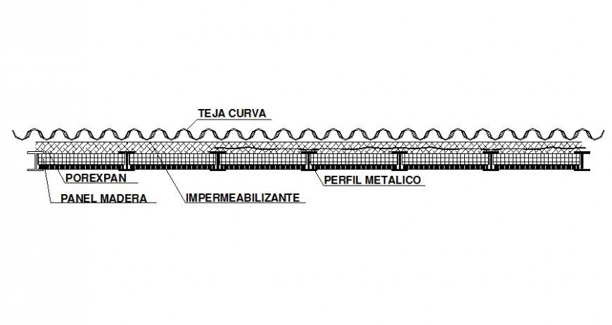 Roofing material blocks details 2d view autocad software file