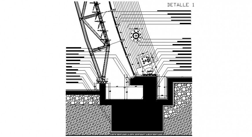 Roofing section detail 2d view CAD construction block layout autocad file