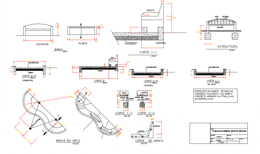Roofing shade and concrete detail 2d view CAD unit layout file in autocad format