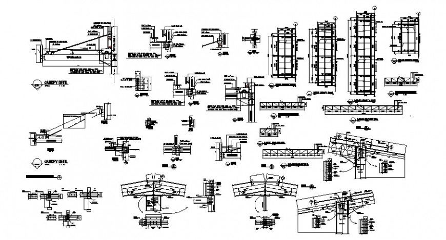Roofing structural units drawings 2d view autocad file