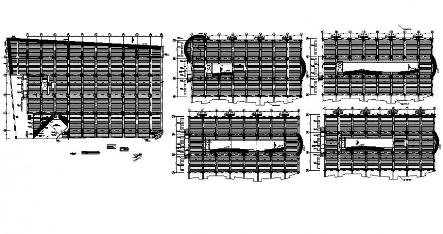 Roofing structure 2d view details drawing in autocad