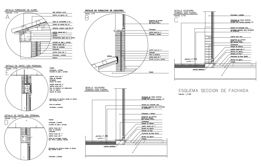Roofing structure and column 2d view autocad file