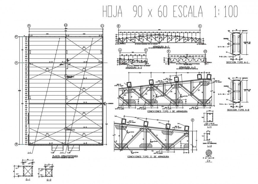 Roofing structure block detail 2d view CAD construction unit autocad file