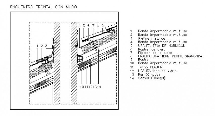 Roofing structure detail 2d drawing autocad file