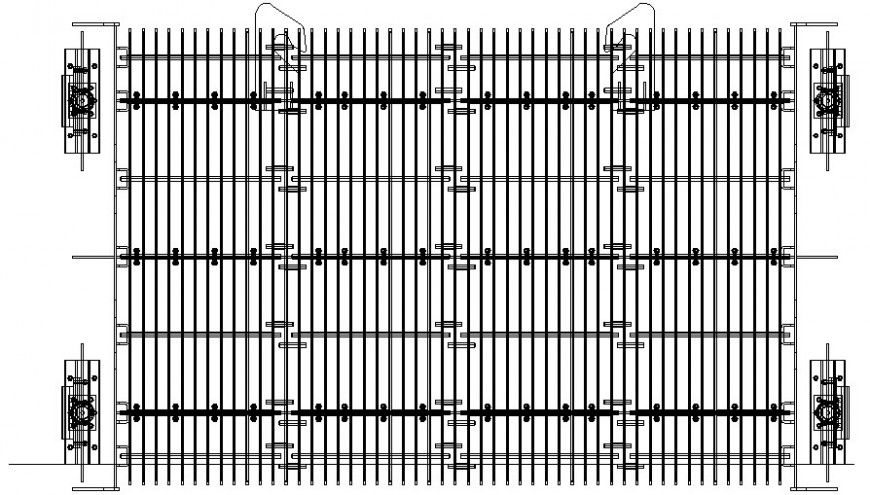 Roofing structure details work plan drawing in autocad