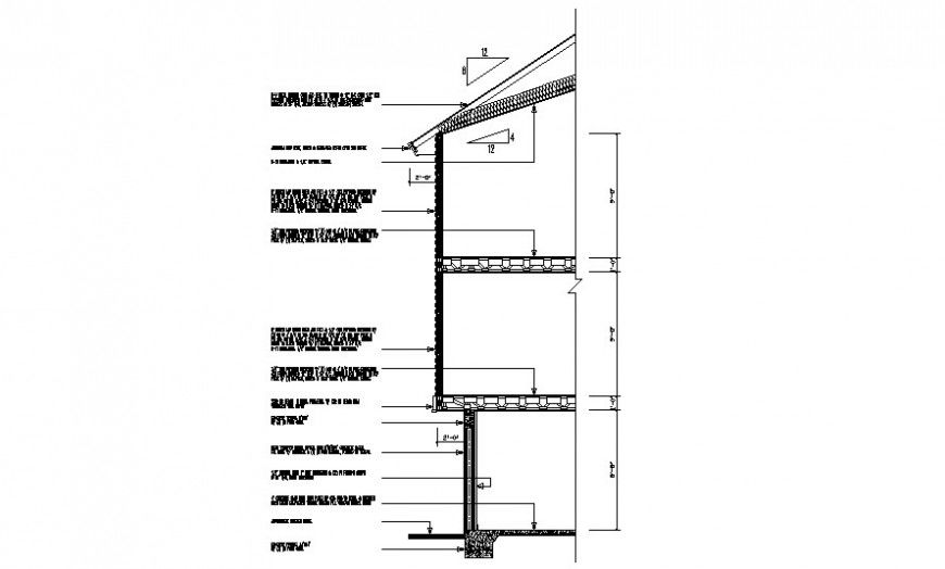 Roofing structure sectional drawings detail 2d view autocad file