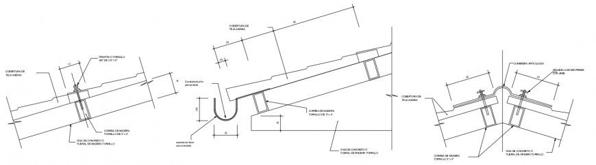 Roofing struts drawings details 2d view autocad software file