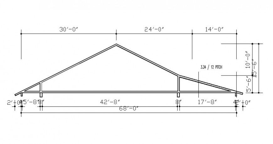 Roofing truss drawings detail 2d view autocad file t
