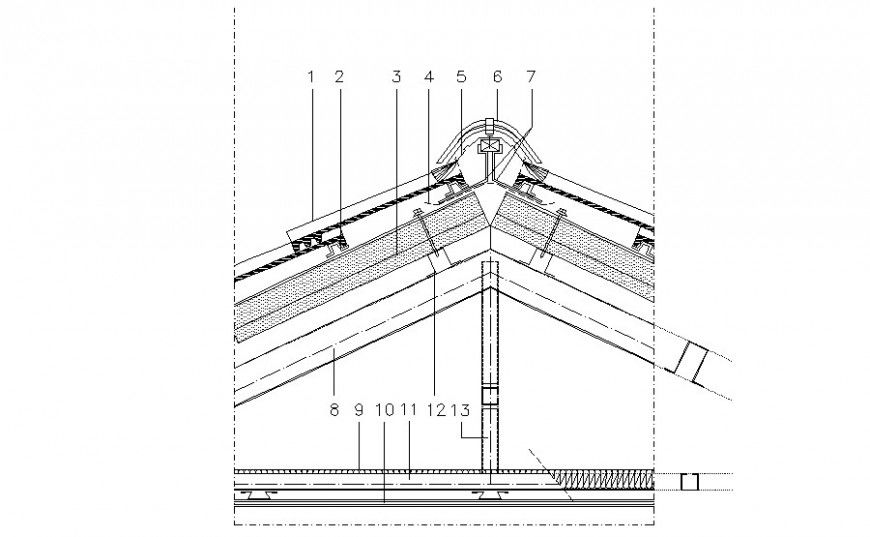 Roofing units drawings 2d view sectional units autocad file