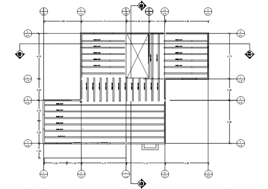 Rooftop plan of family residential area in AutoCAD