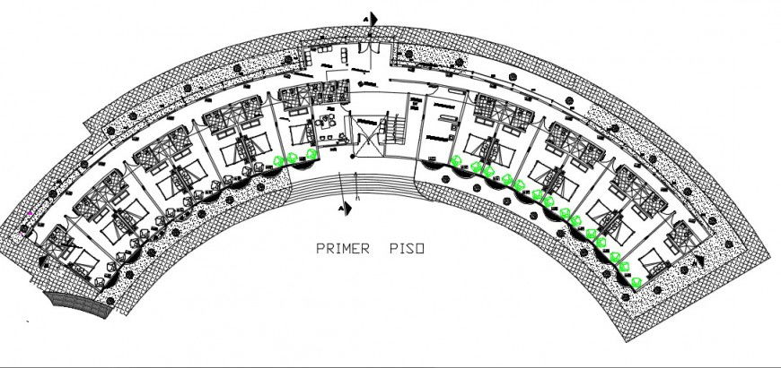 Room detailing of a sports center top view plan dwg file
