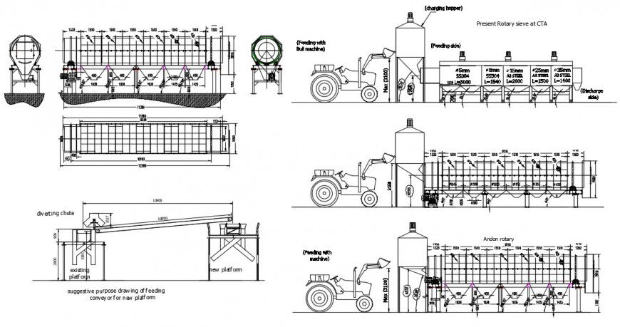 Rotary sieve layout autocad software