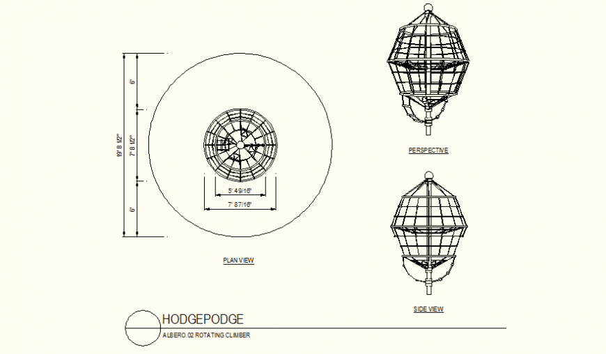 Rotating climber detail plan dwg file