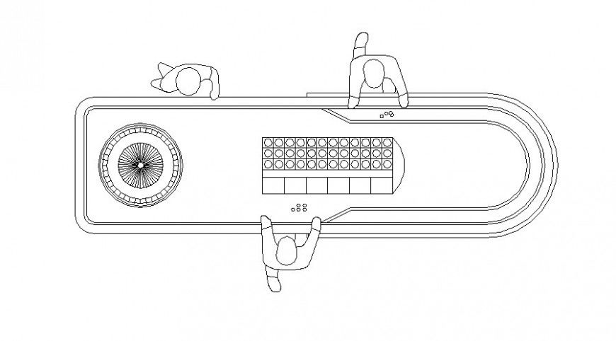 Roulette Table CAD Layout for Casino Furniture Design