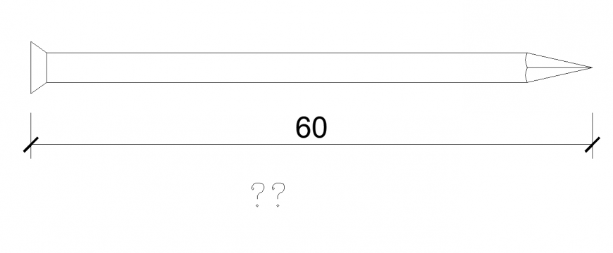 Round nail CAD blocks detail 2d view elevation layout file