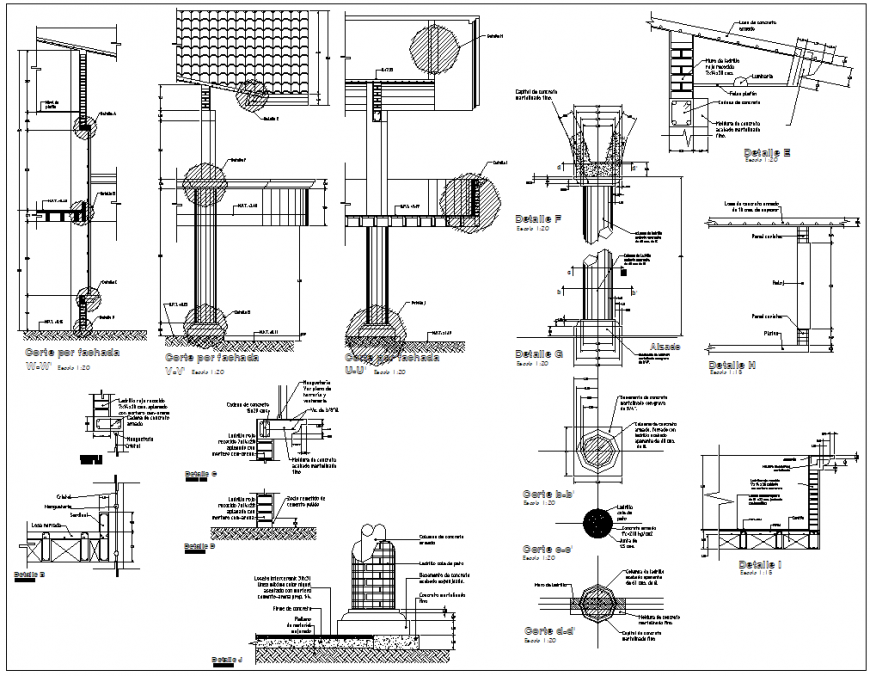 Round shape column section autocad file