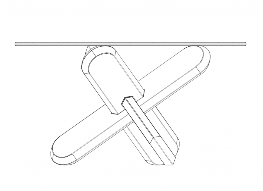 Round shape dining table front view cad block design dwg file