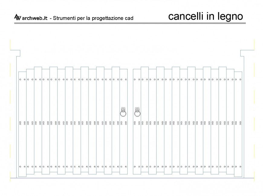 Round shape handle door detail dwg file