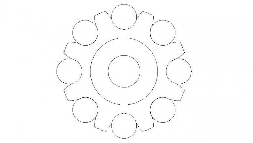 Round shape table top view elevation cad block details dwg file