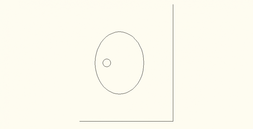 Round shape wash basin detail elevation and plan dwg file