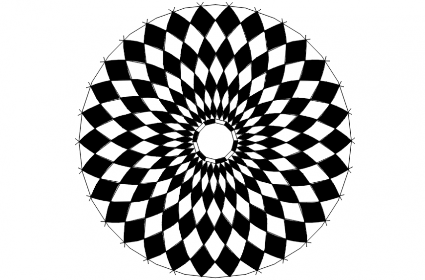 Round shaped parapet window elevation block details dwg file