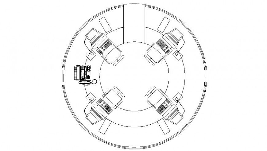 Round shaped reception table top view elevation blocks drawing details dwg file