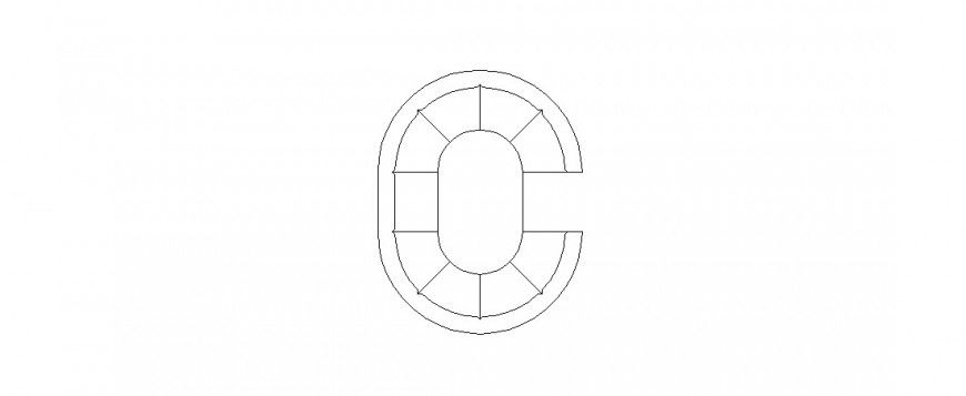 Round shaped sofa set block cad drawing details dwg file