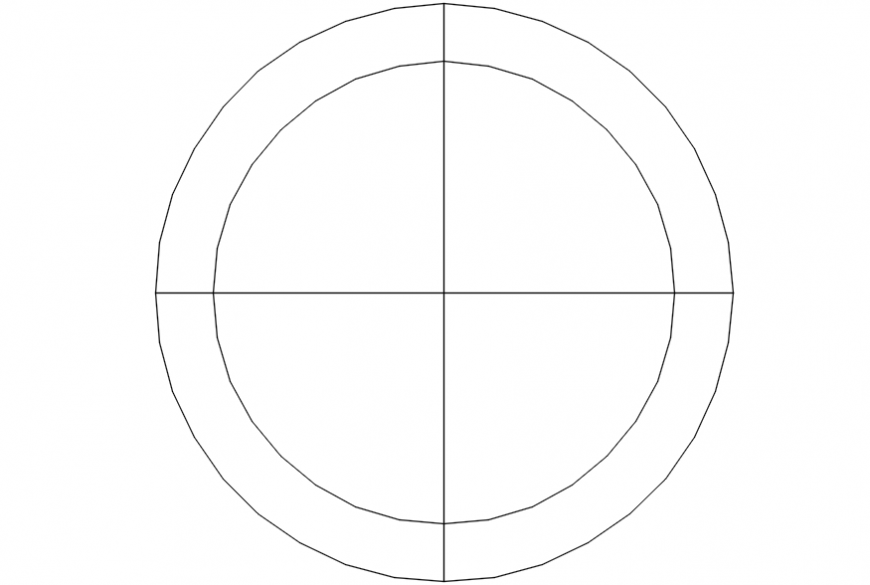 Round shaped table elevation 2d block drawing details dwg file