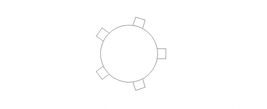 Round shaped table with chair elevation blocks cad drawing details dwg file