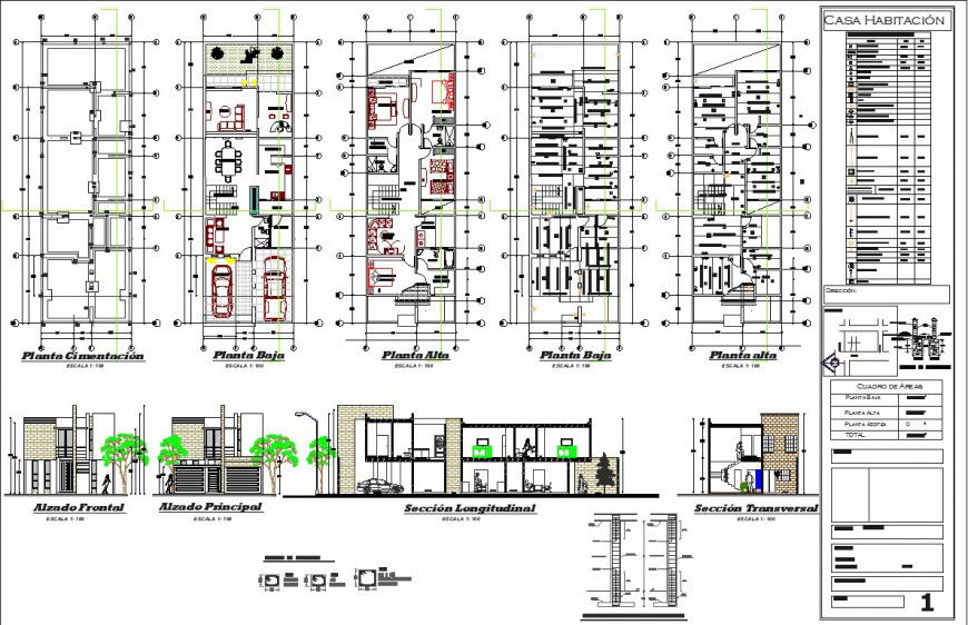 Row house duplex detail layout plan and elevation drawing in dwg AutoCAD file.