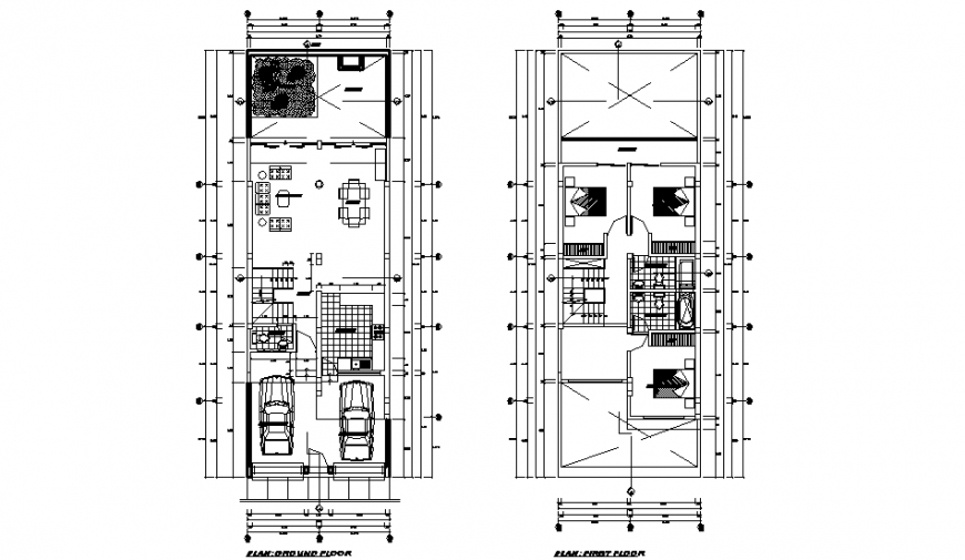 Row house plan dwg file