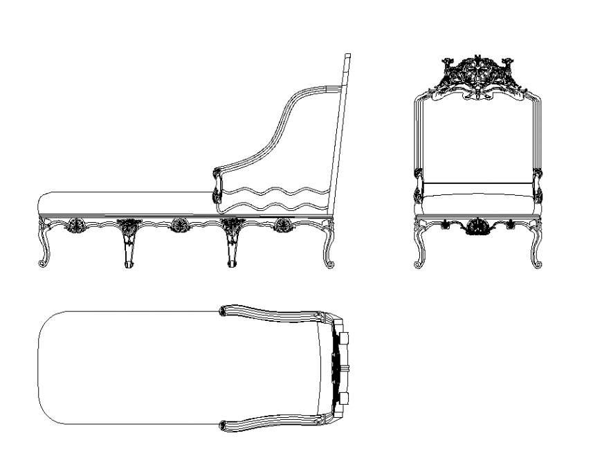 Royal recliner CAD blocks detail dwg file