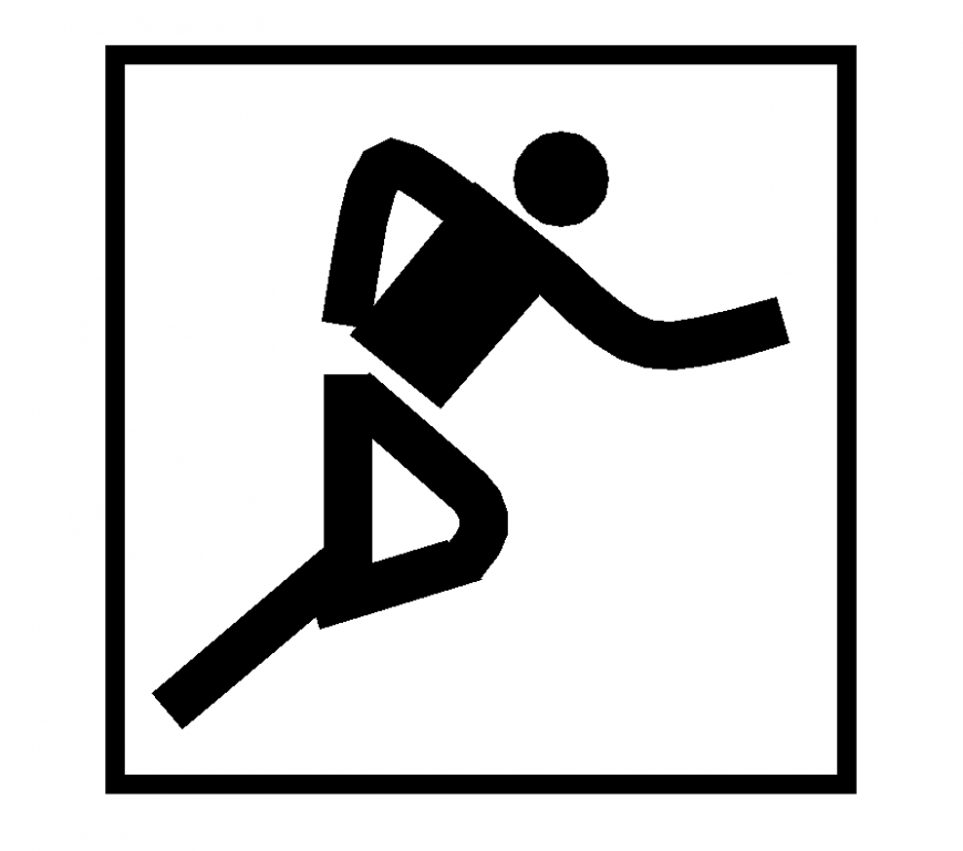Running sign detail 2d view layout autocad file