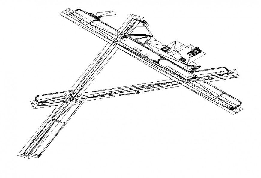 Runway detail of airport 2d view CAD block layout file in autocad format