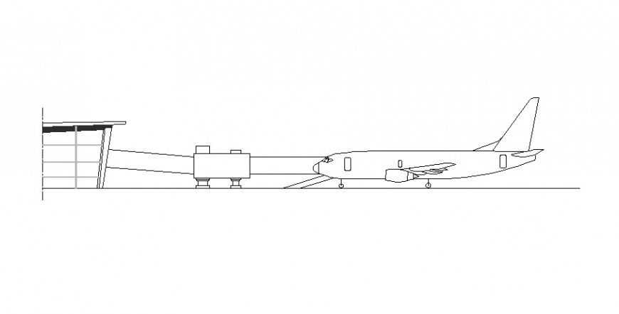 Runway side elevation detail drawing in dwg AutoCAD file.