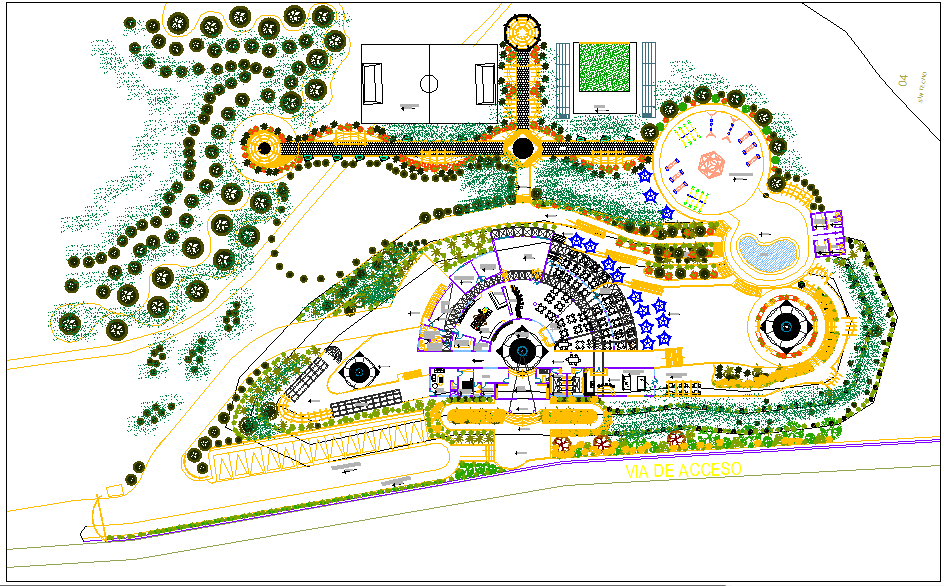rural area restaurant hotel design drawing dwg file.