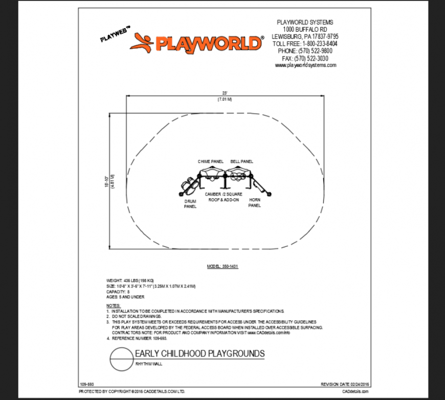 Ry-them wall climber rock play equipment details of theme park dwg file