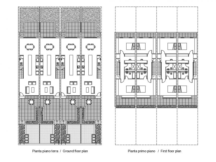 Sachier multi-family residential housing building layout plan details dwg file